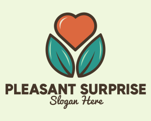 Love Heart Flower Plant logo design