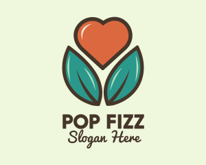 Love Heart Flower Plant logo design