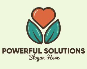 Love Heart Flower Plant logo design