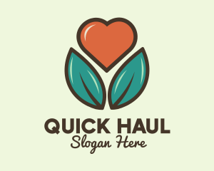 Love Heart Flower Plant logo design