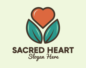 Love Heart Flower Plant logo design