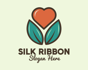 Love Heart Flower Plant logo design