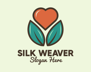 Love Heart Flower Plant logo design