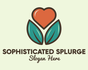 Love Heart Flower Plant logo design