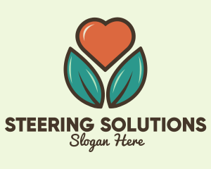 Love Heart Flower Plant logo design