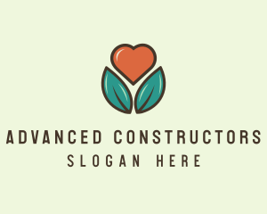 Love Heart Flower Plant logo design