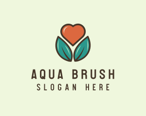 Love Heart Flower Plant logo design