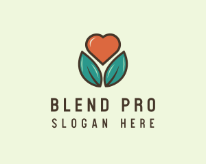 Love Heart Flower Plant logo design