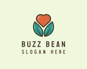 Love Heart Flower Plant logo design