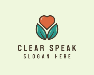 Love Heart Flower Plant logo design