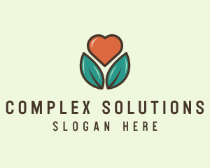 Love Heart Flower Plant logo design