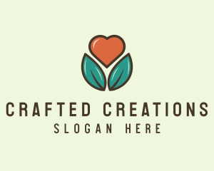 Love Heart Flower Plant logo design