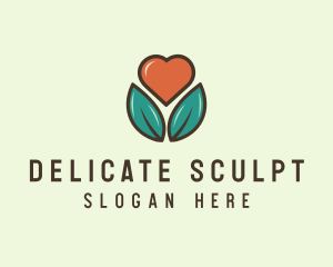 Love Heart Flower Plant logo design