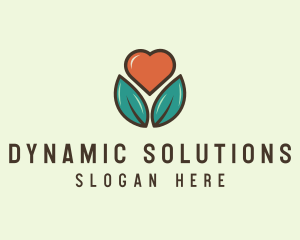 Love Heart Flower Plant logo design