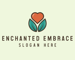 Love Heart Flower Plant logo design