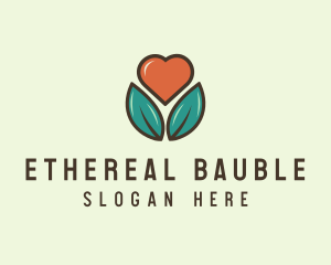 Love Heart Flower Plant logo design