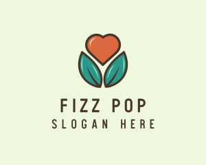 Love Heart Flower Plant logo design