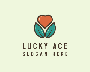 Love Heart Flower Plant logo design