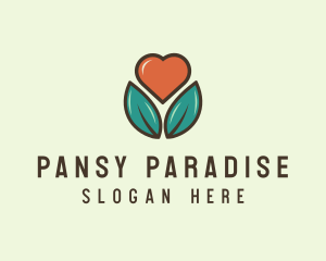 Love Heart Flower Plant logo design