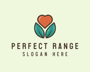 Love Heart Flower Plant logo design