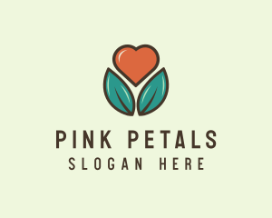 Love Heart Flower Plant logo design