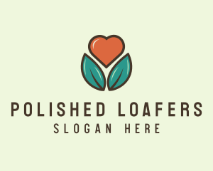 Love Heart Flower Plant logo design