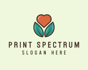 Love Heart Flower Plant logo design