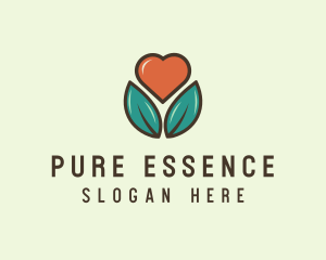 Love Heart Flower Plant logo design