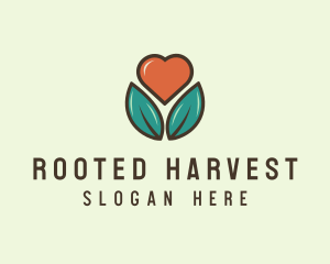 Love Heart Flower Plant logo design