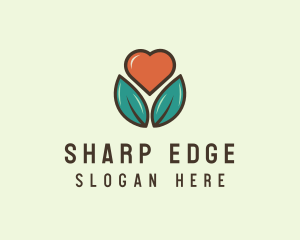 Love Heart Flower Plant logo design