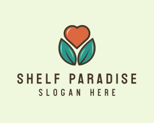 Love Heart Flower Plant logo design