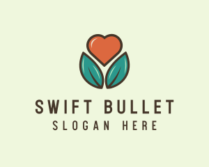 Love Heart Flower Plant logo design