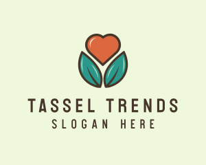 Love Heart Flower Plant logo design