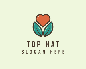 Love Heart Flower Plant logo design