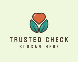 Love Heart Flower Plant logo design