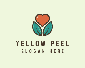 Love Heart Flower Plant logo design