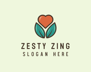 Love Heart Flower Plant logo design