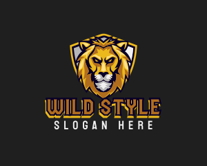 Wild Lion Shield logo design