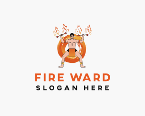 Fire Dancer Performer logo design