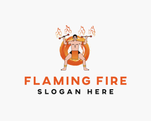 Fire Dancer Performer logo design