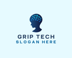 Tech Brain Circuit logo design