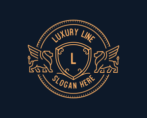 Luxury Lion Monoline logo design