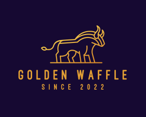 Golden Bull Monoline logo design