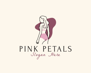 Woman Pink Swimsuit logo design