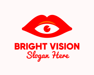 Red Lips Vision  logo design