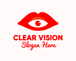 Red Lips Vision  logo design