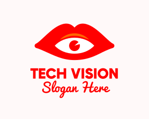 Red Lips Vision  logo design