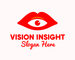 Red Lips Vision  logo design