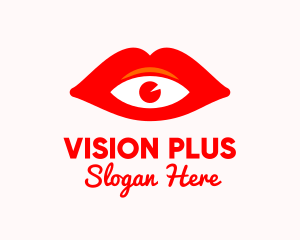 Red Lips Vision  logo design