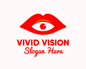 Red Lips Vision  logo design